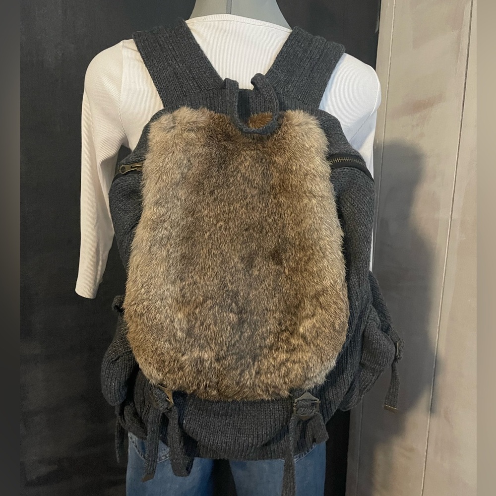Fur and Knit Backpack